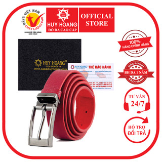 Thắt lưng nữ da bò Huy Hoàng 2,5P màu đỏ HP5125