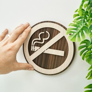 Bảng cấm thuốc (no smoking) bằng gỗ 2 lớp mặt veneer