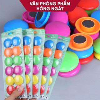 Nam châm tròn vỉ 12 viên đường kính 32mm, đồ dùng giáo cụ dạy học tiếng anh trong học tập của giáo viên tiểu học GC23