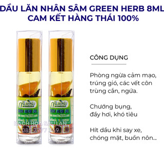 Dầu lăn nhân sâm thái lan green herb 8ml