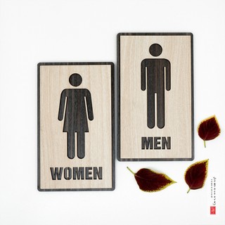 Bộ bảng kích thước toilet Men - Women 2 lớp dán tường