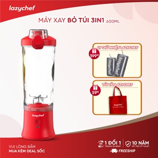Máy Xay Tích Điện Đa Năng 3IN1 Lazychef - Máy Xay Sinh Tố Cầm Tay 3IN1 - Dung Tích 600ml