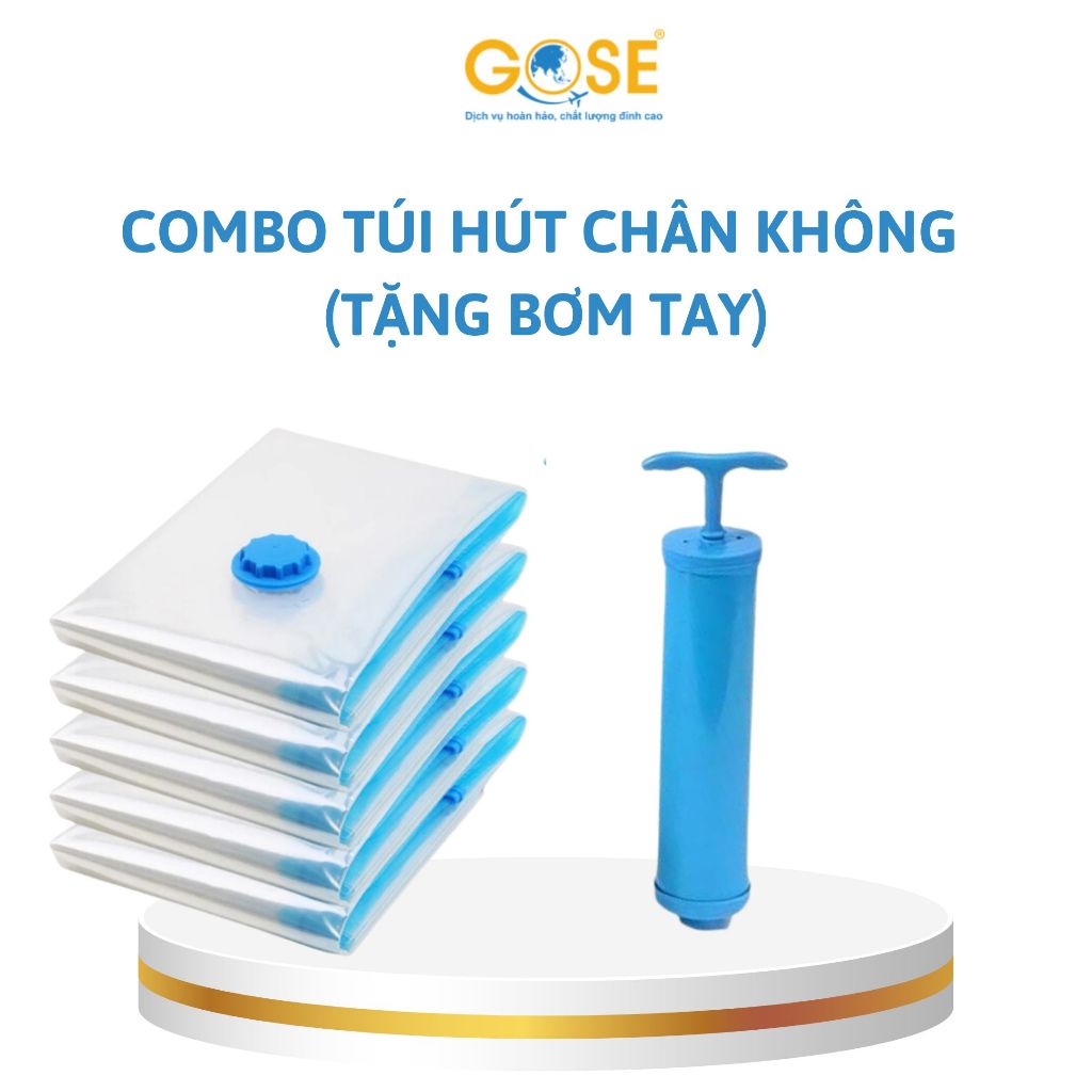 Combo túi hút chân không đựng quần áo, chăn gối đa năng tiện lợi