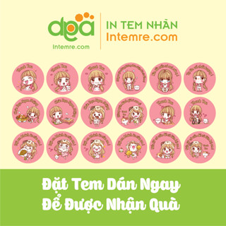 [SẲN] Bộ 18 Tem Nhãn Dán, Sticker Intemre.com Chăm Sóc Khách Hàng Dễ Thương -KT: 3cm