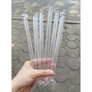 Ống hút trà sữa trân châu đen/trắng có màng bọc phi 12