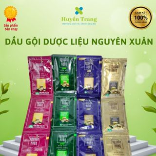  Dây dầu gội Dược Liệu Nguyên Xuân Sạch Gàu - Phục hồi hư tổn - Cho mái tóc bồng bềnh 5.5ml x 10 gói 