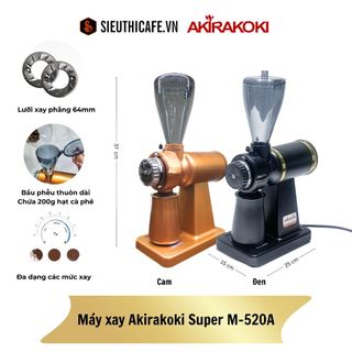 [Voucher 100k] MÁY XAY CÀ PHÊ AKIRAKOKI COFFEE GRINDER SUPER M-520A - Nhiều màu Phiên bản lưỡi xay 60mm từ Italia