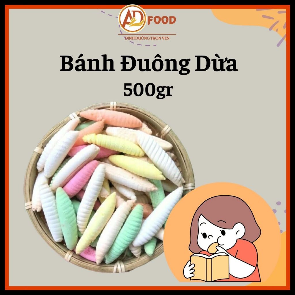 500g bánh đuông dừa mix đủ vị