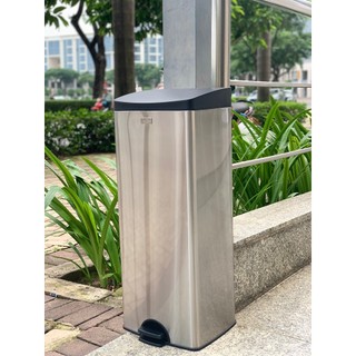 Thùng rác inox FITIS đạp vuông lớn dùng trong nhà bếp phòng khách văn phòng LSPL1-901