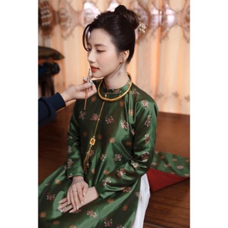 Áo ngũ thân , áo cổ phục cưới cho nam nữ thời nhà Nguyễn chất liệu tafta  | Việt Phục Hương Giang