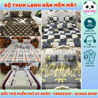 [HỎA TỐC - mua 1 tặng 1 🎁]BỘ 4-5 MÓN DRAP GA THUN LẠNH HÀN THƯƠNG HIỆU MỀM MÁT SANG CHẢNH ACHUA SHOP