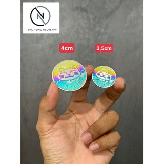 Tem logo Titan con mèo thần tài trang trí xe máy
