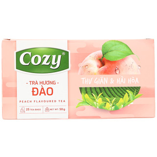 Trà đen hương Đào Cozy túi lọc (Hộp giấy 40 gram, 20 túi lọc)