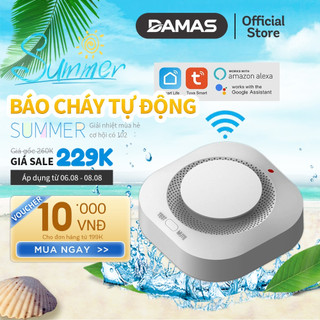 Thiết bị báo khói, cảm biến báo cháy độc lập cảnh báo qua điện thoại damas h125 - hàng chính hãng