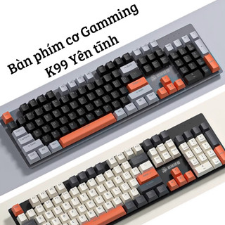 Bàn phím cơ Gamming yên tĩnh K99, phối màu đẹp mắt, giá rẻ. Bàn phím cơ Fullsize dùng dây