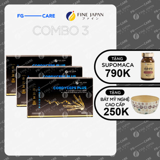 Combo 3 nước uống đông trùng hạ thảo nhật bản - fine japan cordyceps plus hộp 10 chai x 50ml