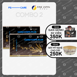 Combo 2 hộp đông trùng hạ thảo nước tăng cường đề kháng - fine japan cordyceps plus 2 hộp x 10 chai x 50ml