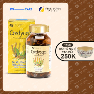 Viên Đông Trùng Hạ Thảo Nhật Bản, giúp Bổ Phổi, Tăng Sức Đề Kháng - Cordyceps FINE JAPAN (Hộp 120 Viên)
