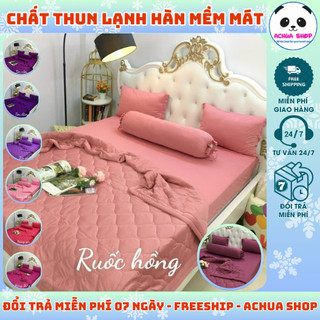 [HỎA TỐC🎁 mua 1 tặng 1🎁] BỘ 4-5 MÓN DRAP GA GỐI DRAP THUN LẠNH HÀN ĐỦ SIZE - 4M TÔNG TÍM HỒNG MỀM MÁT ACHUA SHOP