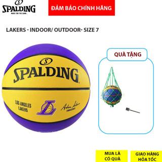 |Chính hãng| Bóng rổ SpalDing Lakers- - Tặng kèm kim bơm bóng và túi lưới đựng bóng