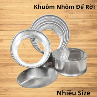 Khuôn tròn đế rời làm bằng nhôm, kích thước 16cm - cao 15cm