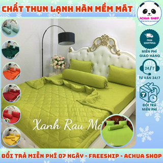 [HỎA TỐC🎁 mua 1 tặng 1🎁] BỘ 4-5 MÓN DRAP GA GỐI DRAP THUN LẠNH HÀN ĐỦ SIZE - 4M TÔNG SÁNG RỰC MỀM MÁT ACHUA SHOP