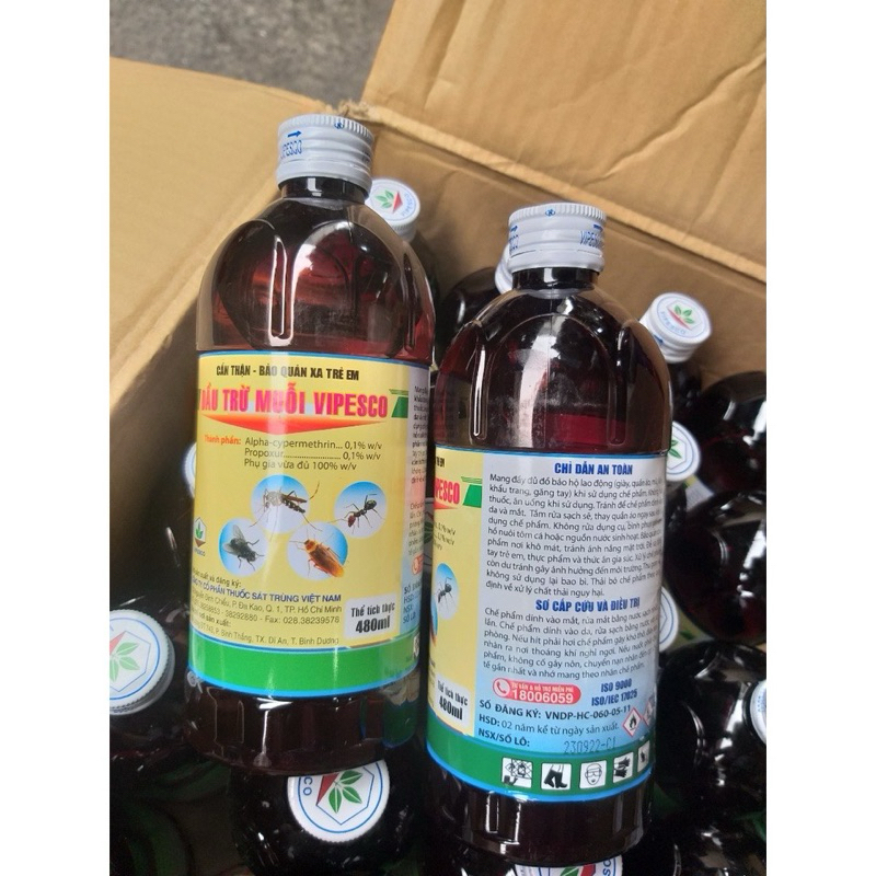 2 chai dầu trừ muỗi Vipesco 480ml