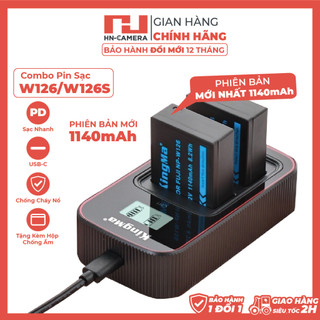 Bộ Pin+Dock sạc đôi NP-W126/W126s Fujifilm KingMa (BẢN MỚI)