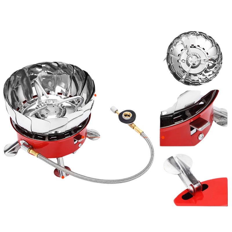 BẾP GAS MINI CAMPING CHỐNG GIÓ, GẤP GỌN ( CÓ DÂY )