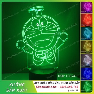 ĐÈN NGỦ DOREMON, QUÀ TẶNG CHO BÉ YÊU, ĐÈN NGỦ DÀNH CHO BÉ HÌNH DOREMON, LED 16 MÀU CÓ REMOTE ĐỔI MÀU