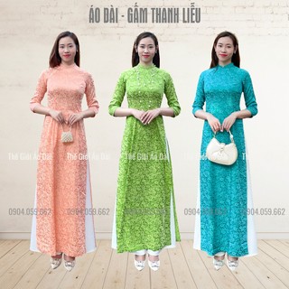 Áo dài Gấm Thanh Liễu truyền thống cao cấp may sẵn 5 màu không nhăn xù, Áo dài lụa gấm mặc đám cưới ăn hỏi lễ tết đẹp