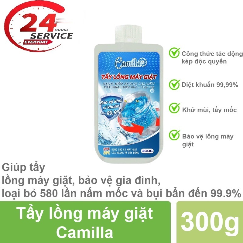 Tẩy lồng Máy Giặt Dung Dịch Camilla 300G dung dịch Vệ Sinh Máy Giặt Loại Bỏ Các Cặn Bẩn Nấm Mốc