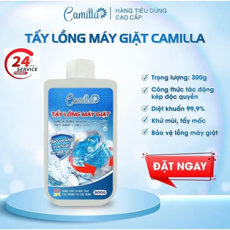 Tẩy lồng Máy Giặt Dung Dịch Camilla 300G dung dịch Vệ Sinh Máy Giặt Loại Bỏ Các Cặn Bẩn Nấm Mốc