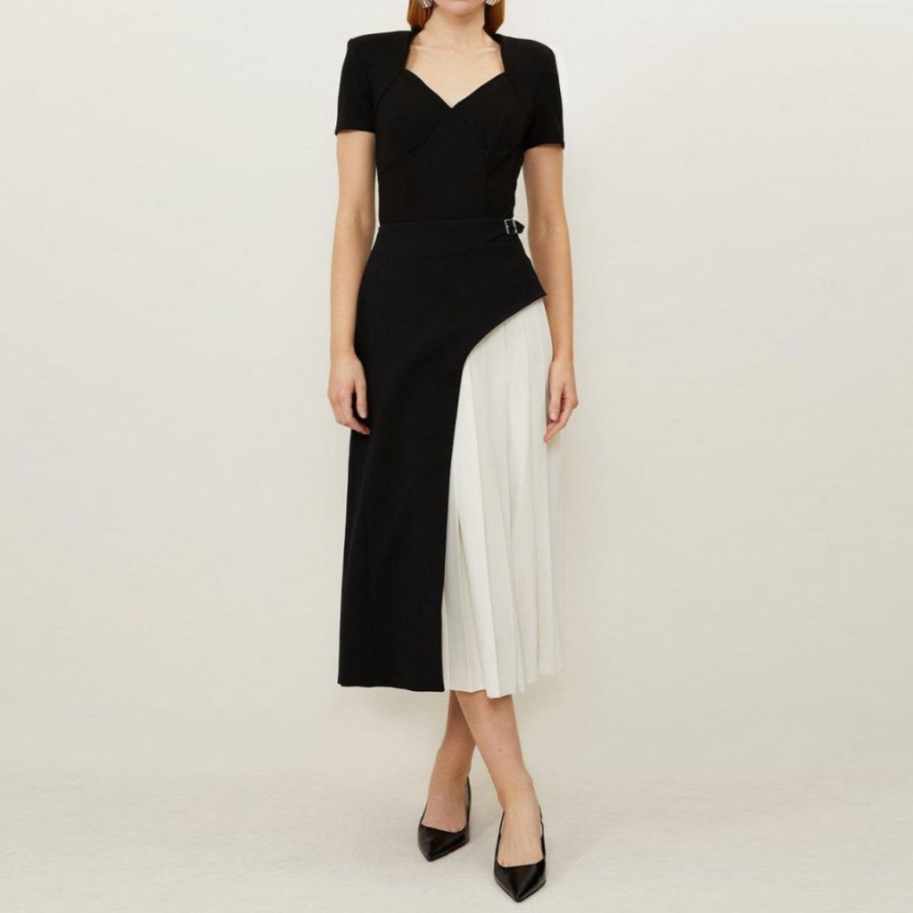 ĐẦM T3D SHORT SLEEVE PLEATED