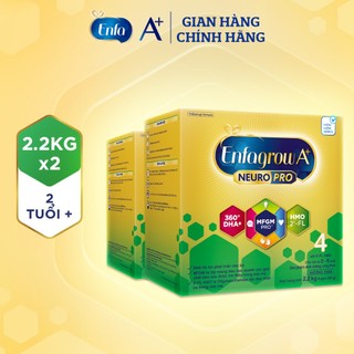 Bộ 2 hộp sữa bột enfagrow a+ neuropro 4 vị nhạt dễ uống - 2.2kg/hộp