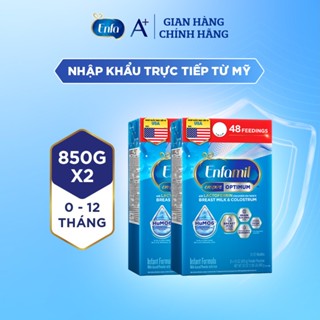 Bộ 2 hộp sữa bột Enfamil Enspire Infant Formula 850g cho trẻ từ 0-12 tháng 