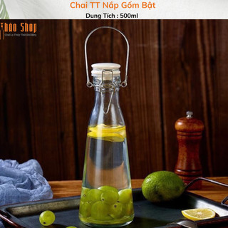 Chai Thủy Tinh Nắp Bật Gốm 500ml