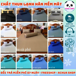[HỎA TỐC🎁 mua 1 tặng 1🎁] BỘ 4-5 MÓN DRAP GA GỐI DRAP THUN LẠNH HÀN ĐỦ SIZE - 4M TÔNG XÁM XANH MỀM MÁT ACHUA SHOP