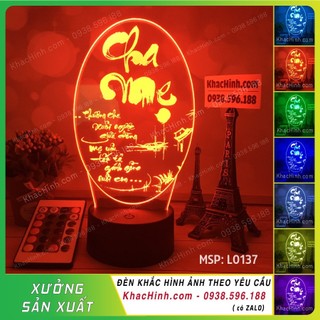 Đèn Tranh THƯ PHÁP CHA MẸ – Đèn ngủ Thư Pháp Cha Mẹ, Qùa tặng ý nghĩa dành cho Cha Mẹ, Led đổi màu