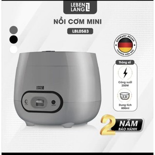 Nồi cơm điện mini lebenlang lbl0583w. đức 0.8l, 250w. bảo hành 24 tháng