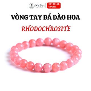 Vòng tay đá đào hoa tự nhiên phù hợp cho mệnh khuyết hỏa nb70 - phong thuỷ nabei store