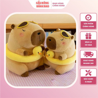 Gấu Bông Capybara Phao Vịt Tiệc Bãi Biển - Thú Nhồi Bông Capybara Nhồi Bông Mềm Mịn Cao Cấp