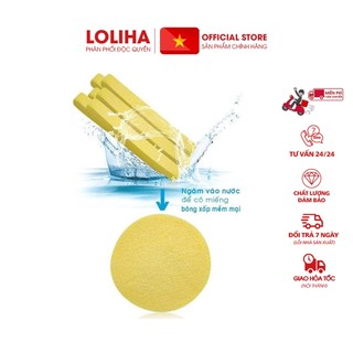 ⛔GIADUNGDUYLONG⛔ Vỉ 12 miếng mút rửa mặt dạng nén