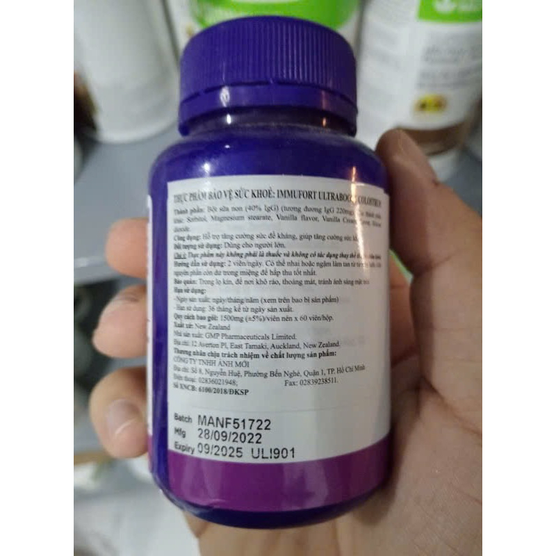 Viên uống immufort Ultraboost Alpha lipid sữa non dạng viên 60 viên. Chính hãng