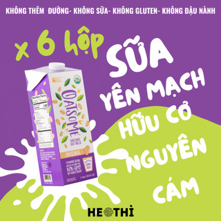 Thùng 6 hộp Thức uống hữu cơ từ yến mạch Oatsome, vị nguyên bản Original hộp 1L