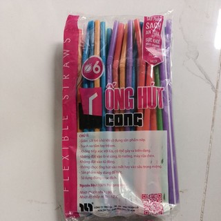 ống hút cong màu phi 6 ( bịt 70 ống)