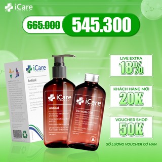 Combo Chống Rụng Tóc, Gàu, Ngăn Ngừa Nấm Da Đầu Toàn Diện - Dermato 200 & Dầu gội Antisol