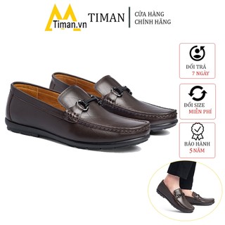 Giày lười nam chất liệu da bò tây đẹp phong cách công sở thiết kế mọi cao cấp bh 5 năm NG83 TIMAN
