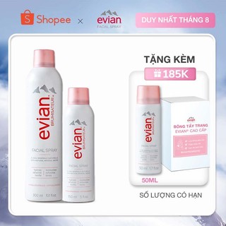 Combo 2 xịt khoáng cấp ẩm và làm dịu da evian® Facial Spray 300ml + 150ml