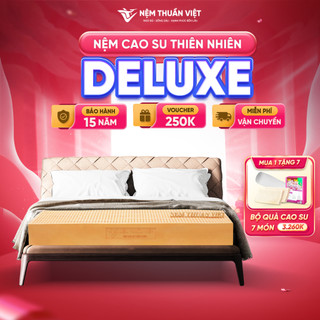 [Độ dày 5cm] - Nệm Cao Su Thiên Nhiên Deluxe Thuần Việt - Nâng Đỡ 7 Vùng, Thoáng Khí - Bảo Hành 15 Năm